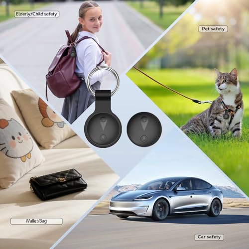 Collier GPS chat et chien noir traceur étanche compatible iOS Android