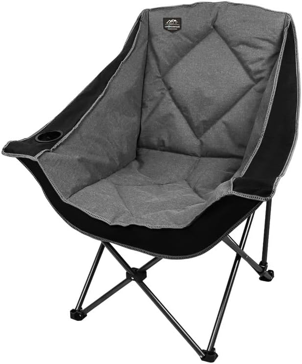 Miniatura 1 de LANMOUNTAIN Sillas plegables de gran tamaño, portátil, resistente, acolchada para exteriores, con soporte para tazas, perfectas para adultos,