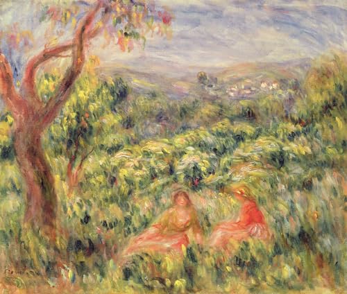 Affiche impression prints toile peinture murale Renoir deux filles buissons 60x90