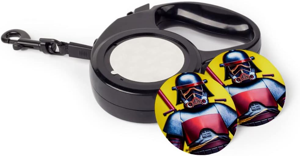 Samurai Print Retractable Pet Leash - Warrior Leash - Cool Dog Leash - 197 inches