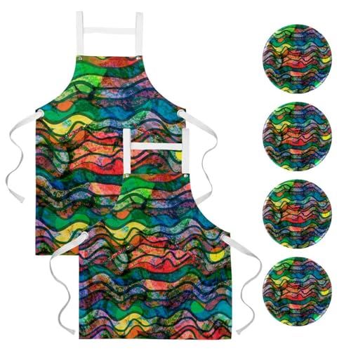 Tablier de cuisine anti-taches lot de 2 pour limiter les lavages