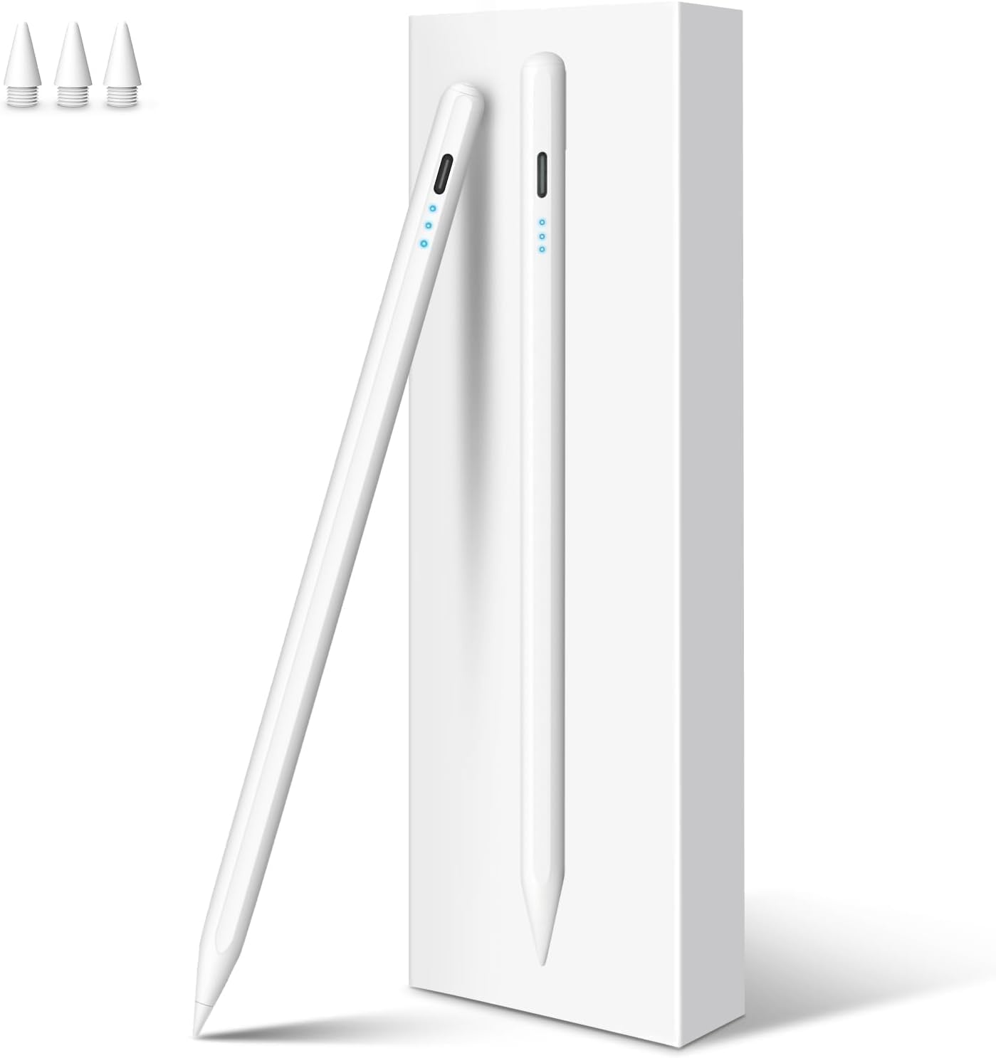 Digiroot Caneta Touch Alta Precisão e Sensibilidade, Carregamento Rápido em 14 Minutos, Rejeição de Palma. Compatível com iPad Air 3-5, Pro 11″/12,9″, Mini 5/6, iPad 6 a 11, M2/M3/M4 (Branca)