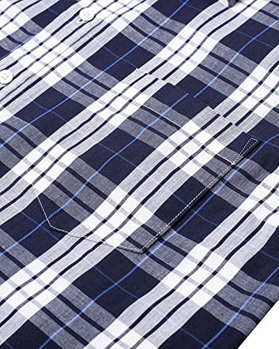 Alimens & Gentle Men's Plaid Button Down Shirts Cotton Long Sleeve Dress Shirts Regular Fit Gingham Shirts - Image 5