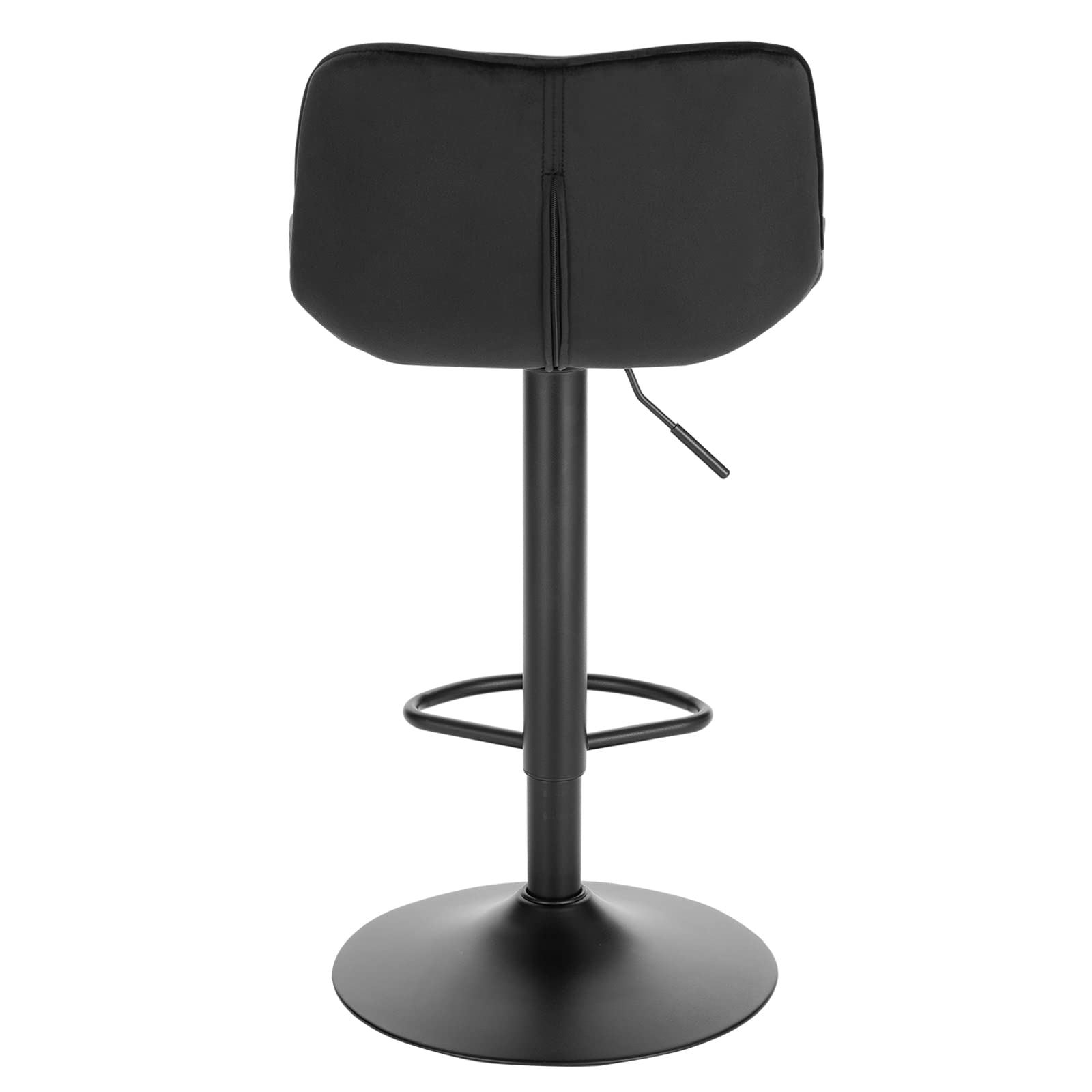 EUGAD Taburetes de Bar Giratorio con Respaldo y Reposapies, Negro | Taburetes Altura Ajustable 60-81,5 cm, para Bar y Cafetería, Terciopelo