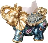Desktop-Skulptur Skulptur Harz Tissue Box Halter Elefant Statuen Dekor Abdeckung Spender für Badezimmer Dekorative (Color : B)