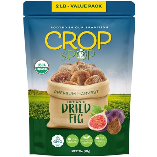 CROP BY POP - Organic Sun-Dried Turkish Smyrna White Figs (32oz, 2 LB)