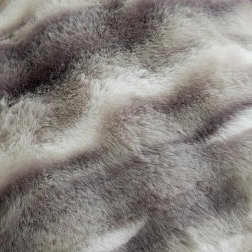 Image of MANDIOO Pack of 2 Thick Plush Wool Decorative Throw Pillow Covers Super Soft Wave Bubble Fur Velvet Cushion Covers Pillow Shams for Couch Bed Living Room 26x26 Inch White Gray