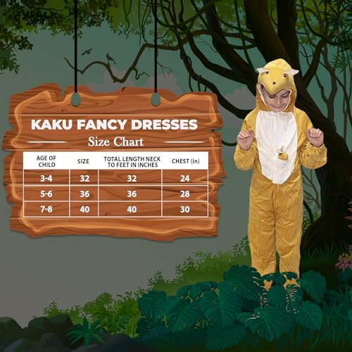 Image of Kaku Fancy Dresses Kangaroo International Animal Costume for Kids - Brown, 7-8 Years | Animal Fancy Dress for Boys & Girls