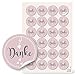Logbuch-Verlag 96 DANKE Aufkleber ROSA WEISS GRAU Sticker Etikett selbstklebend Deko give-away Kunden Gäste Verpackung Geschenkaufkleber Herz Hochzeit Geburtstag