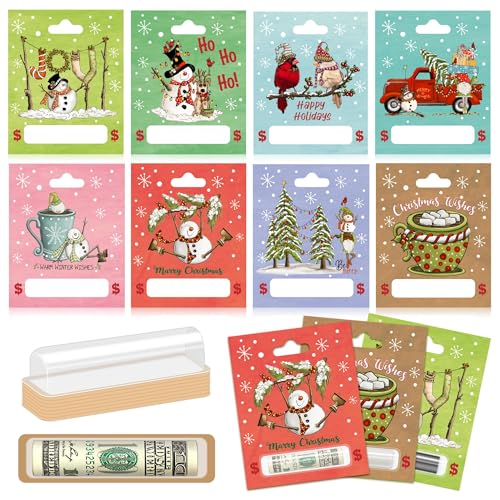 Anvianthor Money Holders for Christmas Gifts – 8 Pack Pre-assembly Christmas Money Holders for Cash, Creative Ways to Give Money Gifts, Holiday Card Cash Holder Ornament for Xmas Decorations