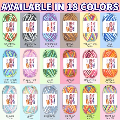 Image of 50g Rainbow Beginner Crochet Yarn for Crocheting and Knitting Multicolor Cotton Crochet Yarn for Beginners(Pink Variegated)
