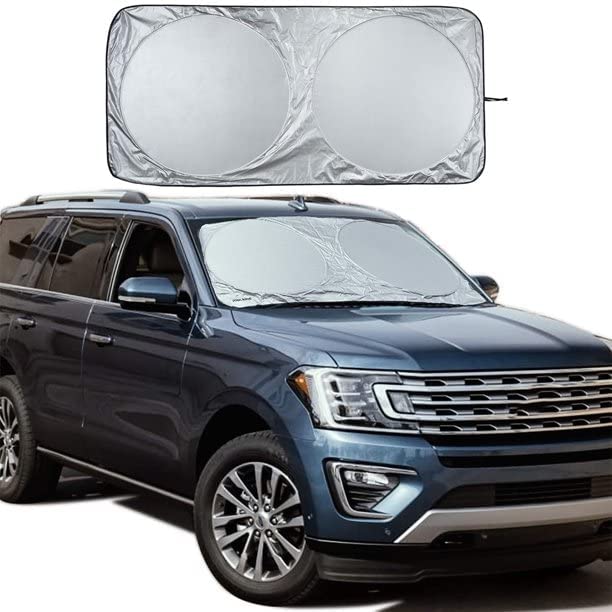 BorivaWinter Snow All Weather Windshield Breathable Sun Shade Protector Waterproof Car Cover for All Kinds of Vehicle (Silver)