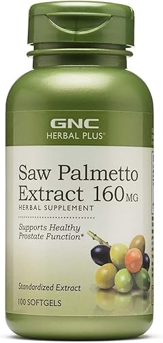 GNC Suplemento de extracto de palma enana americana herbaria de 160 mg, apoya la función saludable de la próstata, 100 porciones