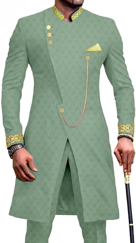 YANKIA Shirt SND Pant 2 Piece Set African Clothing Long Sleeve Dashiki for Men Tribal Tracksuit Coats with Trousers Outfits (Color : Black, Size : 4X-Large)