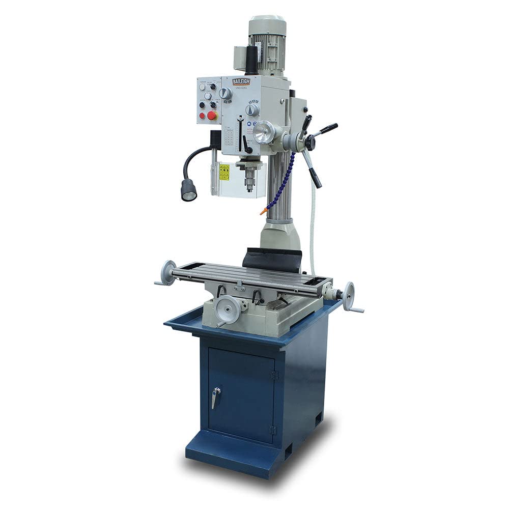 Baileigh Industrial - VMD-828G; 110V Gear Driven Mill and Drill, Includes Stand, Coolant System, Work Light, and R8 Spindle (1020692)