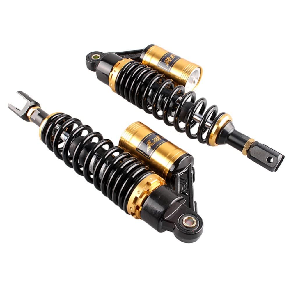 Universal Stoßdämpfer Federung 7mm Feder Aufhängung für CL350 CB550 CB750 CB900 CB1100 CM400 CL72 250cc Dirt Bikes Straßenrad ATV Motorrad 340MM Schwarz Gold U Typ