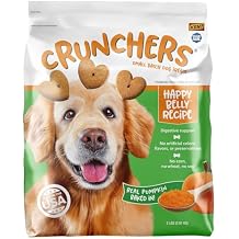 Blue Seal Crunchers Happy Belly Pumpkin Dog Treats - Crunchy Oven Baked Biscuits with Premium Ingredients, Healthy Snack, Ideal for Training - Made in USA, 2-Pound Bag