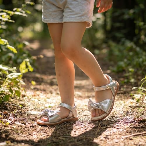 Image of THEE BRON Toddler Girls Sandals Wedding Flower Girl Dress Shoes Open Toe Flats