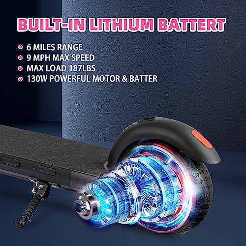 Electric Scooter For Kids Ages 6-12, Colorful Rainbow Lights, Bluetooth Music Speaker, Led Display And Adjustable Speed, Foldable E-Scooter For Kids Girls Boys, Ideal Gift For Children (Black) #TOP2