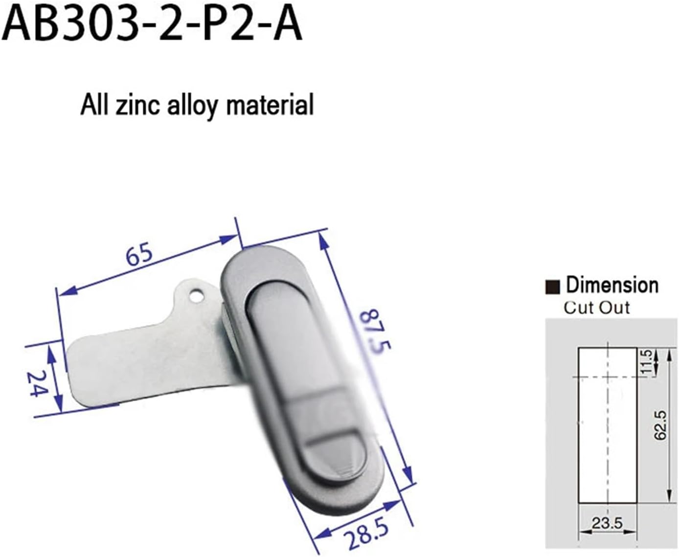 AB301/2/3 Distribution Box Cabinet Door Lock Pop-up Handle Mobile Phone Mechanical Flat Electrical Unlocking(Frosted)