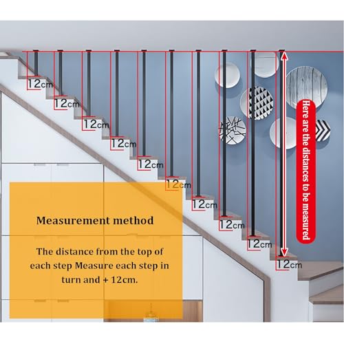 Rampe murale intérieure extérieure pour marches d'escalier maison - 4