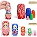 LovesTown 5PCS Russian Nesting Dolls, Wooden Handmade Matryoshka Stacking Toys for Kids Girls Boys Christmas Birthday Gift & Home Decor