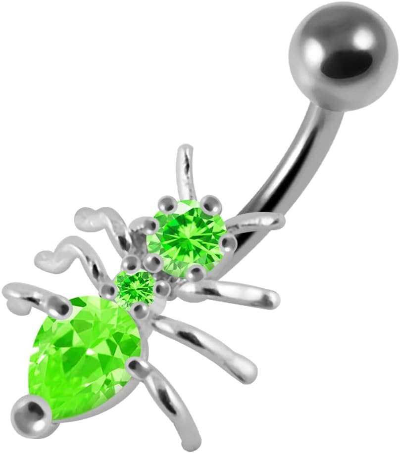 Fancy Giant Ant Design 925 Sterling Silver with Stainless Steel Belly Ring - Belly Button jewelry - Navel jewelry