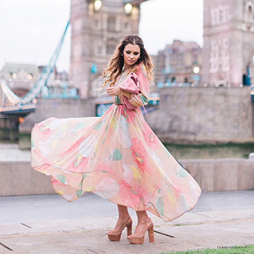 spring scenery floral maxi dress