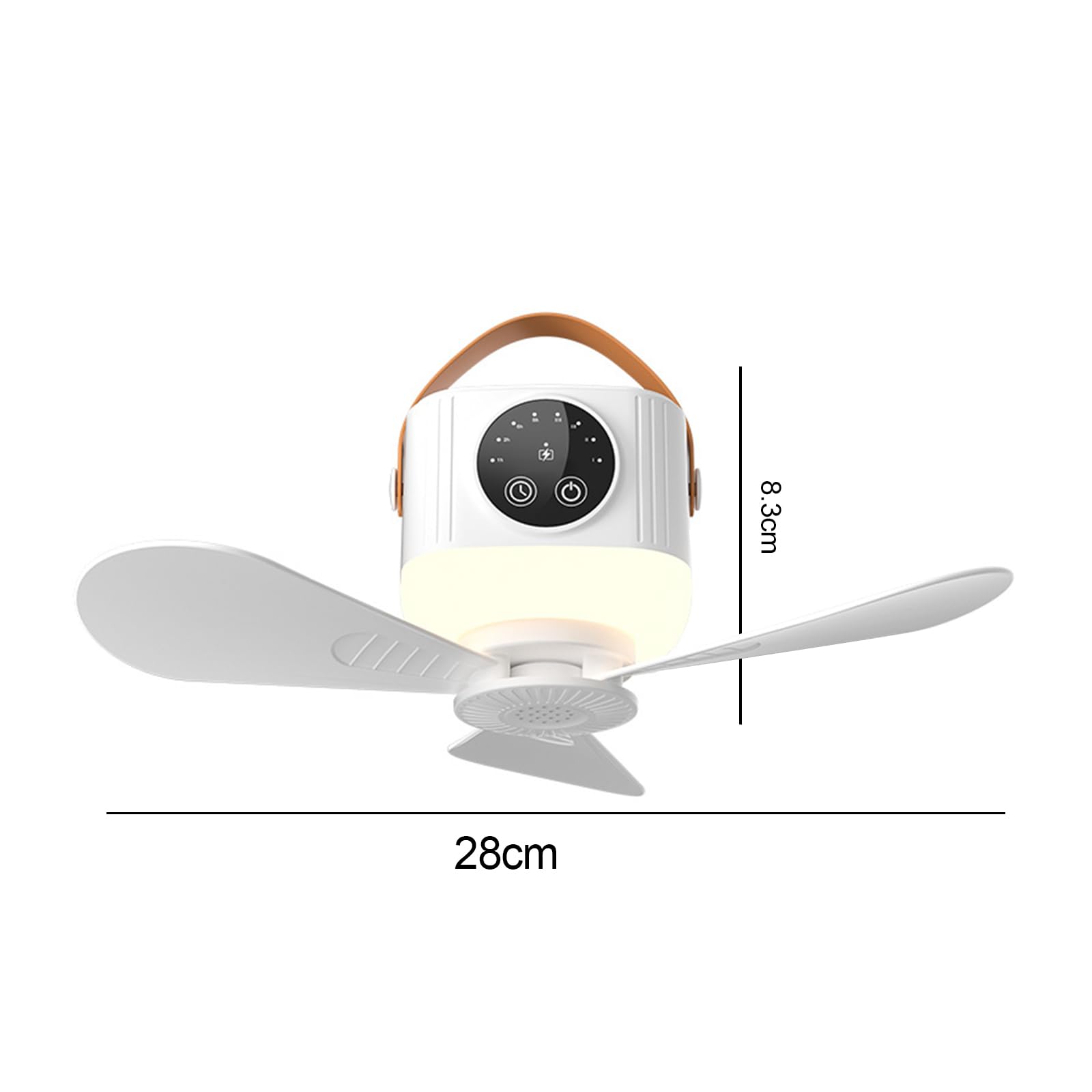 Deckenventilator Outdoor mit Dreibein, 7200mAh Camping Ventilator mit Licht, Aufladbar Deckenventilator mit Beleuchtung Camping, 4-Gang Zeltventilator mit LED für Angeln, Wandern, Outdoor (7200mAh)