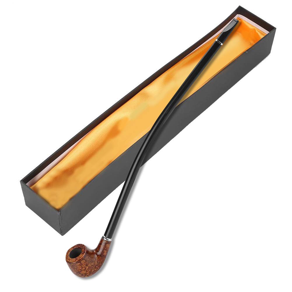 Long Tobacco Pipe Wooden Smoking Pipes Long Handle Wooden Tobacco Cigarette Smoke Pipe with Exquisite Package Case