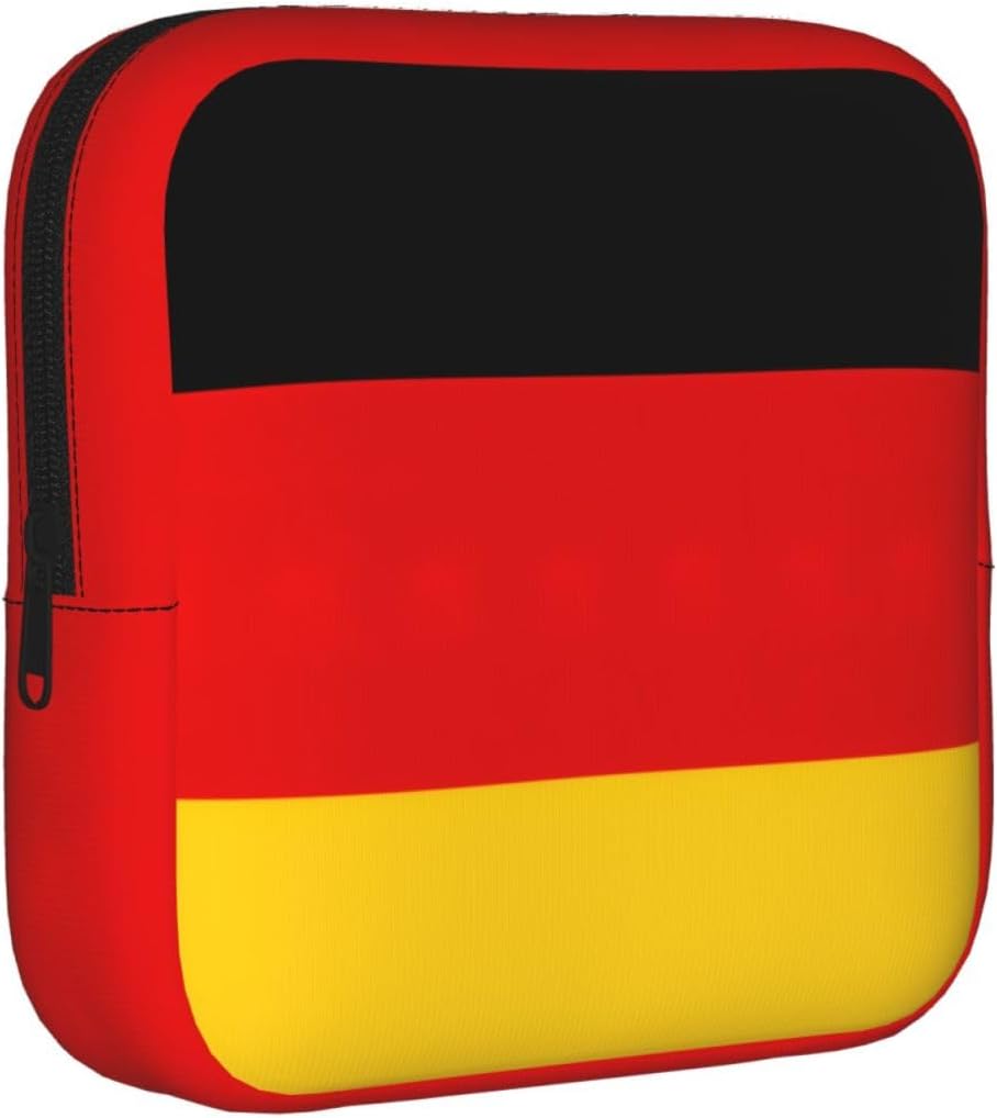 German Flag Print Women Period Bag Sanitary Pouch Portable Pad Pouch Tampon Holder Small Zipper Pouch Storage Bag