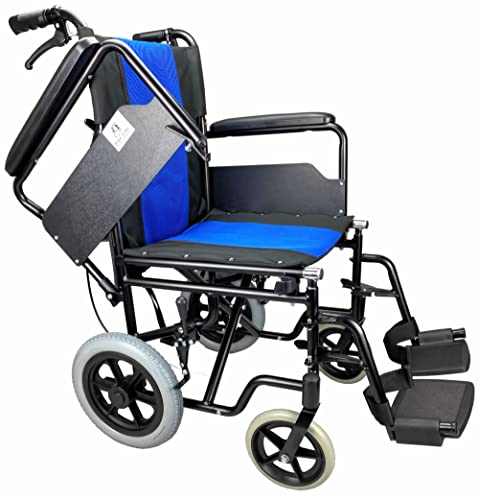 Lightweight Aluminium Folding Wheelchair with Lift up arms and Attendant Brake Transport Wheelchairs Free to Be Mobility Equipment