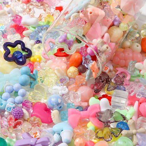 500g Assorted Kawaii Acrylic Beads for DIY Jewelry