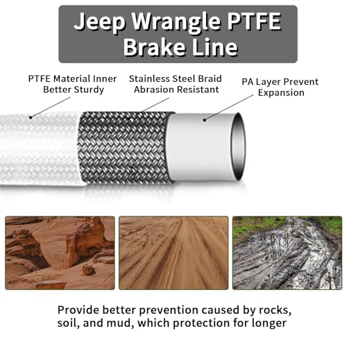 image for MuRealy 89715 Extended Brake Lines Kit - Stainless Steel Braided for 2