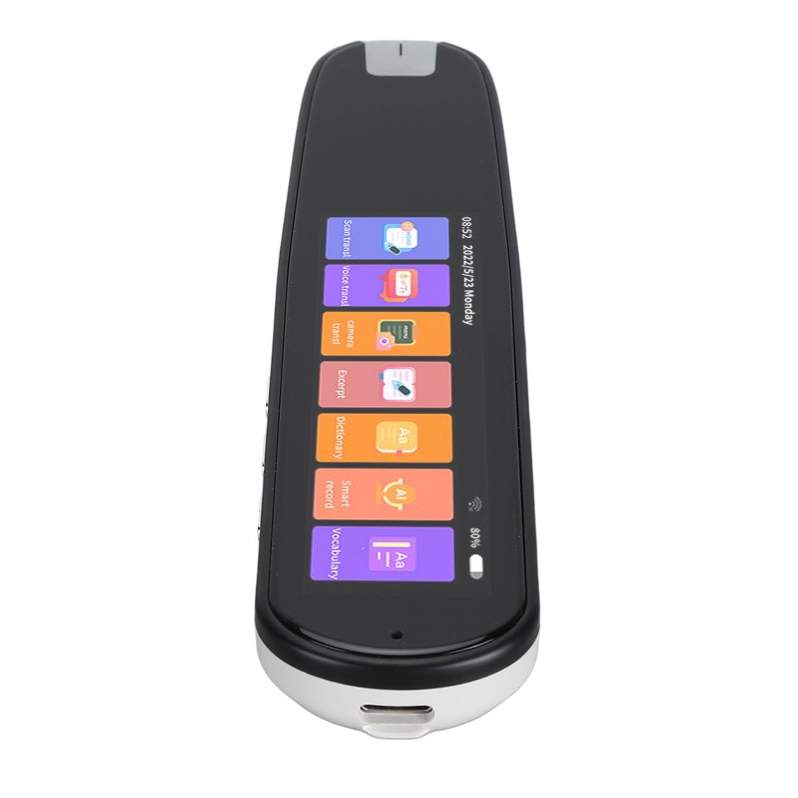 Traducteur de Langue Intelligent Appareil Traduction Vocale et Photo Portable compatible with 60 Langues pour Voyages d'Affaires Lecture Blanc