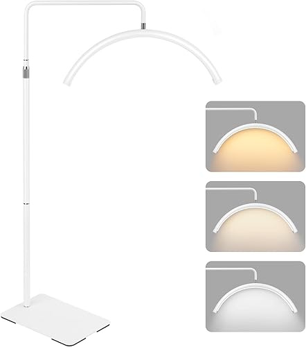 Miniatura 8 de Lámpara de pestañas  Luz LED regulable de 22 pulgadas para extensiones de pestañas, esteticista, tatuadores  Cabeza giratoria de media luna,