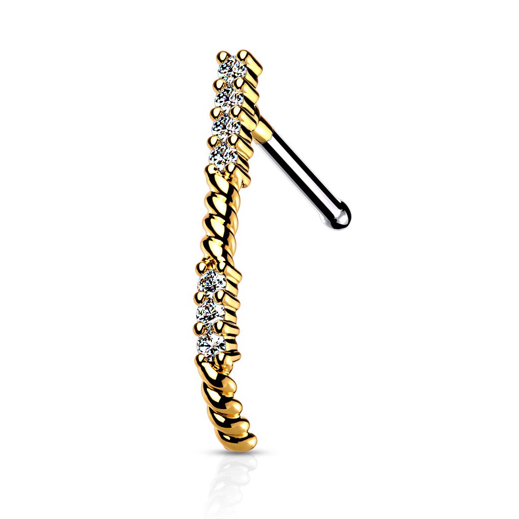 Via Mazzini 316L Stainless Steel Gold Plated No-Tarnish No-Rusting Crystals Arc Nose Pin For Women And Girls (NR0209) 1 Pc (B09MN78L31) Amazon Price History, Amazon Price Tracker