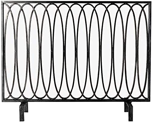 Pantalla para chimenea plana con malla metálica de estilo europeo protector de salón