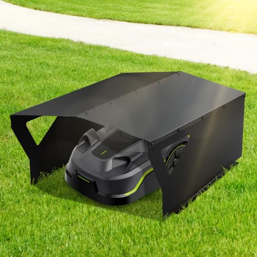 Garage voor robotmaaier, verzinkt, weer en wind, beschermt de robotmaaier tegen uv-straling, dak voor robotmaaier, 78 x 63 x 34 cm, zwart - Afbeelding 4