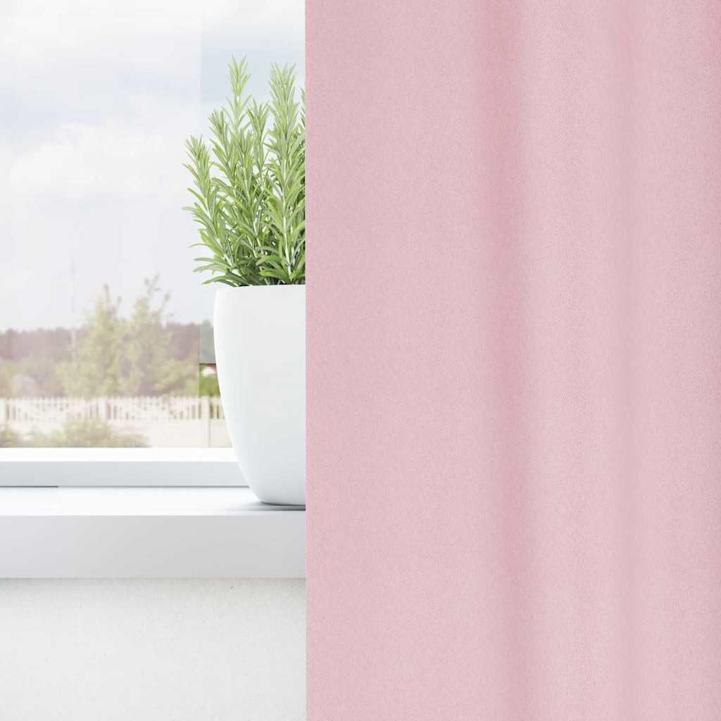 Juego de 2 cortinas opacas de poliéster rosa bebé 175 x 140 cm, triple, 80 a 90 % de oscurecimiento, protección solar para sala de estar o dormitorio