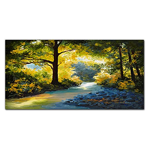 Impression sur verre forêt pour créer un salon apaisant avec ce grand tableau 100x50