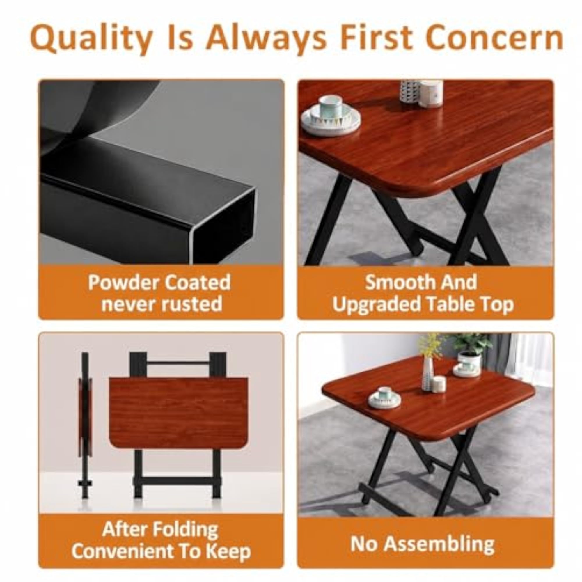 Multi-Purpose Portable & Foldable Wooden Dining Table Desk