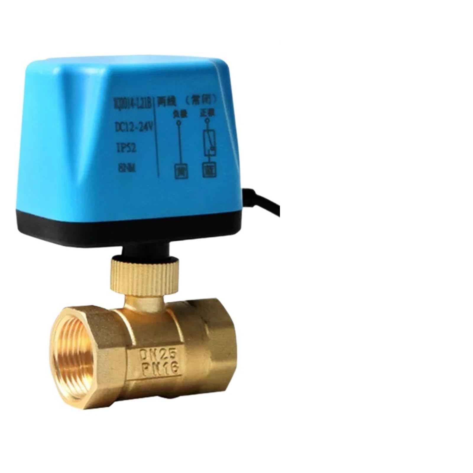 Vanne à bille électrique AC110V DN40 en laiton robuste à 2 fils