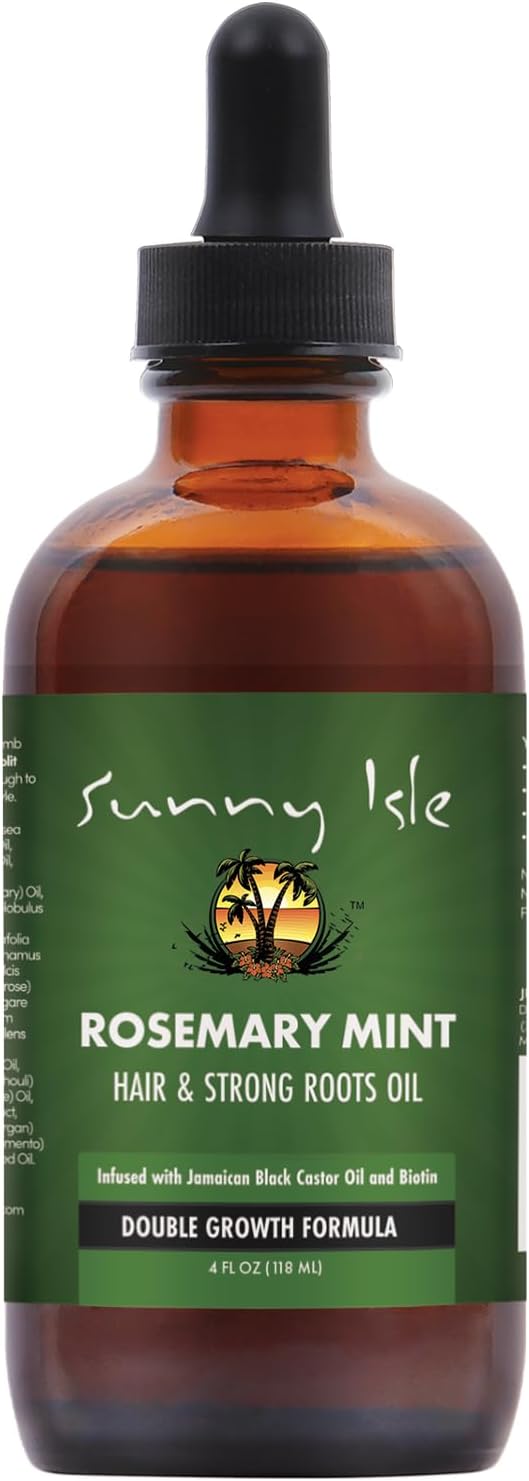 Rosemary Mint Hair and Strong Roots Oil 118 mL | Infused with Biotin & Jamaican Black Castor Oil | Strengthen and Nourish Hair Follicles | Dry Scalp, Split Ends