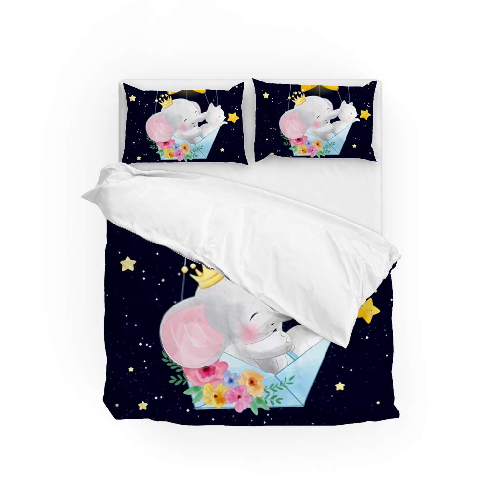 Parure de lit CHEHONG microfibre polyester lit Long Twin éléphant Kitty