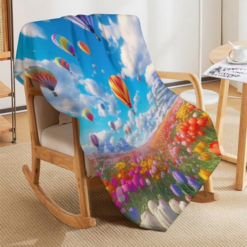 Couverture montgolfière en flannel 140x180cm toutes saisons