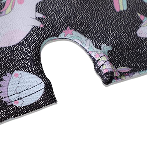 Image of EQSJIU Gymnastics Leotards for Girls Kids Rainbow Mosaic Mermaid Butterfly Stars Leopard Galaxy Tie Dye Cosmos Leopard