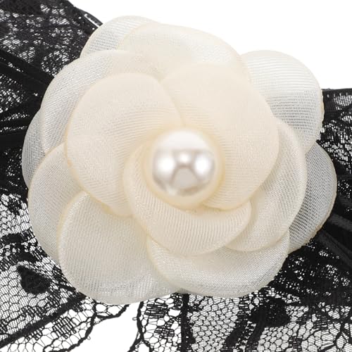 Broche nœud noire dentelle pour ajuster un décolleté avec une épingle - 3