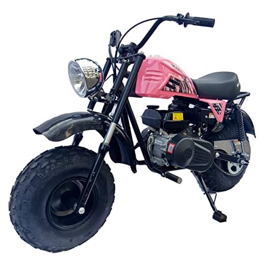 X-PRO Raptor 200cc Super Size Mini Trail Bike with Automatic Transmission and Pull Start! 19" Wide Fat Balanced Tires!(Factory Package, Pink)