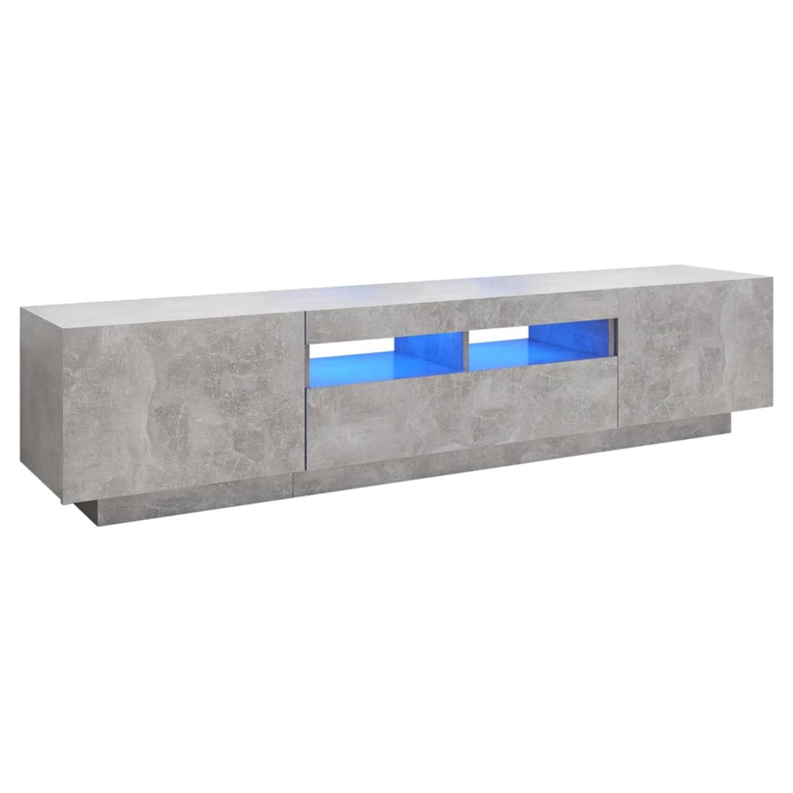 Chusui Stolik pod telewizor ze światłami LED, stół telewizyjny, stolik telewizyjny, stół telewizyjny, meble do salonu, meble do salonu, betonowy szary 180x35x40 cm